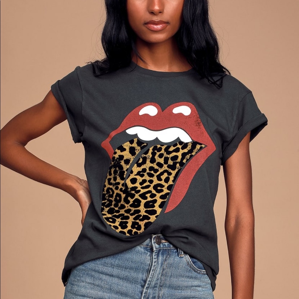 Daydreamer Rolling Stones Leopard Tongue Tee
